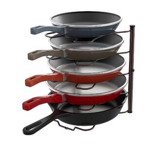 Simple Houseware Cabinet Pantry Pot and Pan Organizer Holder Rack, Bronze